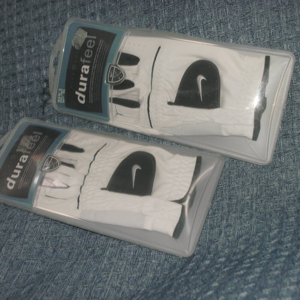 NWT Lot of Two NIKE GOLF Durafeel Golf Glove White & Black men's Left size XL - Picture 2 of 3